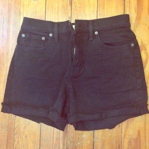 Madewell black high rise shorts