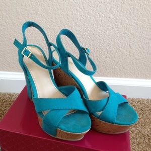 Teal Blue Wedges
