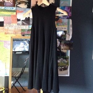 High Neck A-line Ribbed Dress