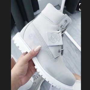 ISO grey and white Timberlands
