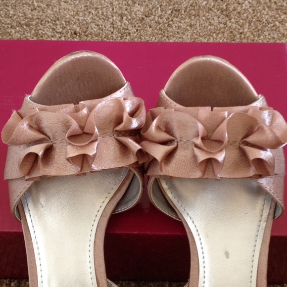 Satin Champagne Blush Heels - Picture 3 of 3