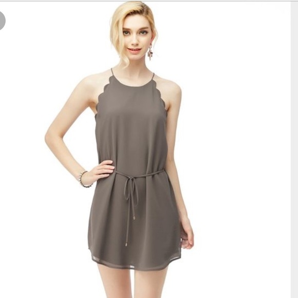 Naked zebra scalloped dress