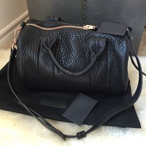 AlexanderWang Rocco Black Pebble Lambskin Rosegold