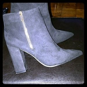 Suede black booties