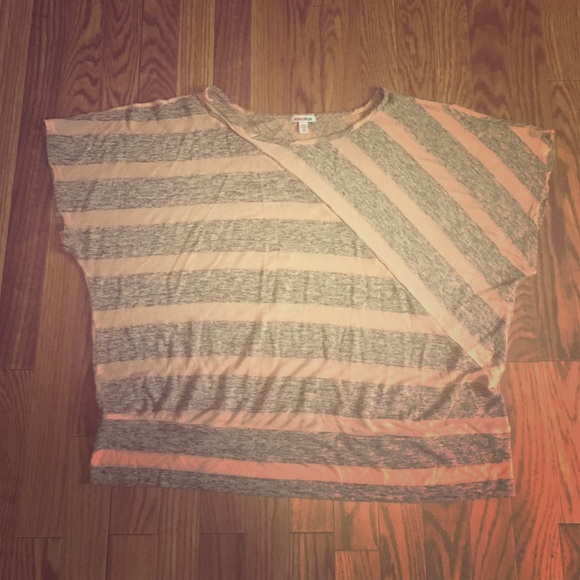 Pink & Grey Striped Top