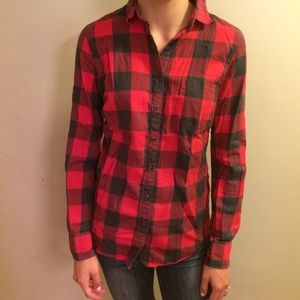 J. Crew Red and Black Buffalo Plaid Flannel Shirt