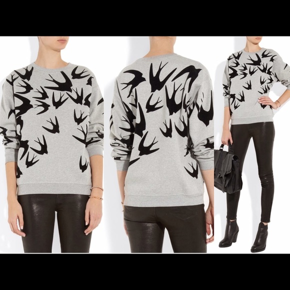 Alexander McQueen Sweaters - 🚫SOLD🚫 A. McQueen bird-flocked cotton sweatshirt
