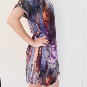 Silence + Noise Watercolor Shift Dress