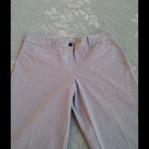 Navy pinstriped cropped pants