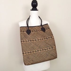 Rattan magazine tote