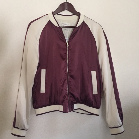 Burgundy/Ivory Bomber Jacket 💥