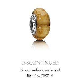 Pandora Pau Amarelo Carved Wood Charm