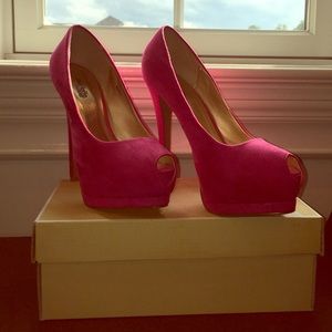 Charlotte Russe 5 inches hot pink heels
