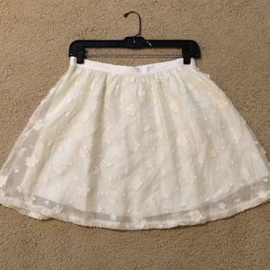 White Floral Skirt