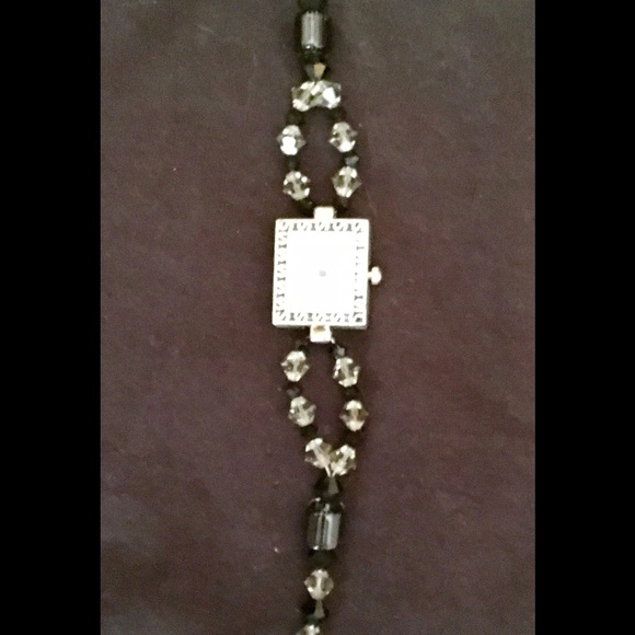 Black & Grey Swarovski Watch