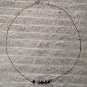 Blue marble gold necklace