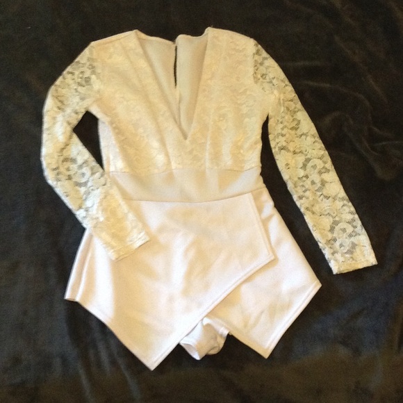White Lace Skort Romper