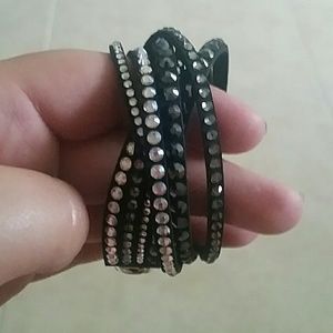 Black studded swarovski bracelet
