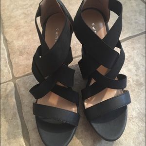 Black Chinese laundry wedges