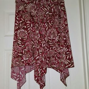 AGB  asymmetrical skirt with print.