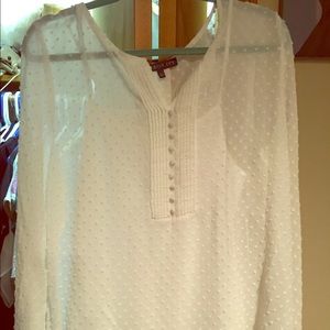 Brixon Ivory Eugene Swiss Dot Blouse