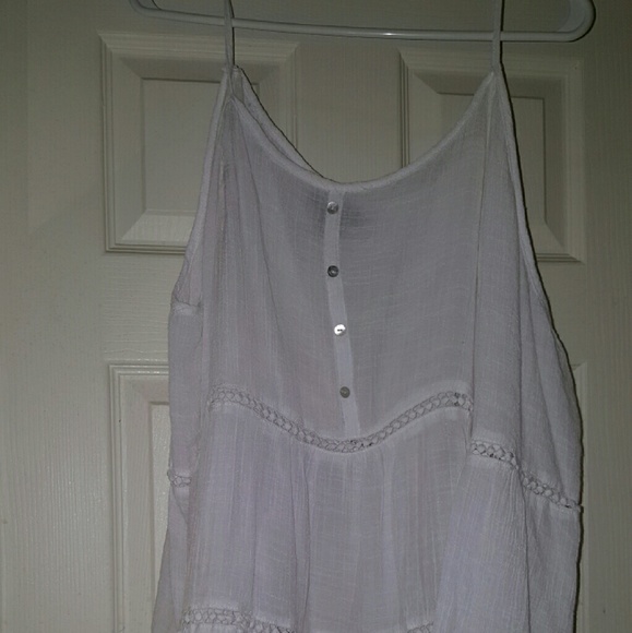White semi sheer boho top.