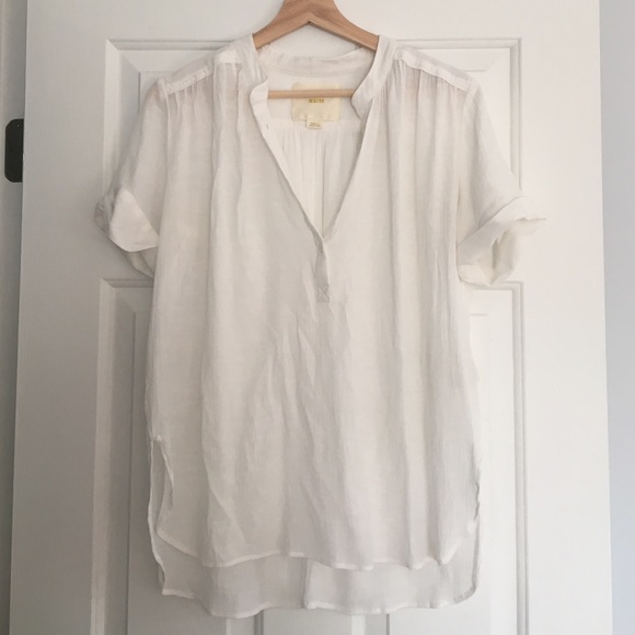 MOVING SALE Maeve Short Sleeve Button-Front Henley