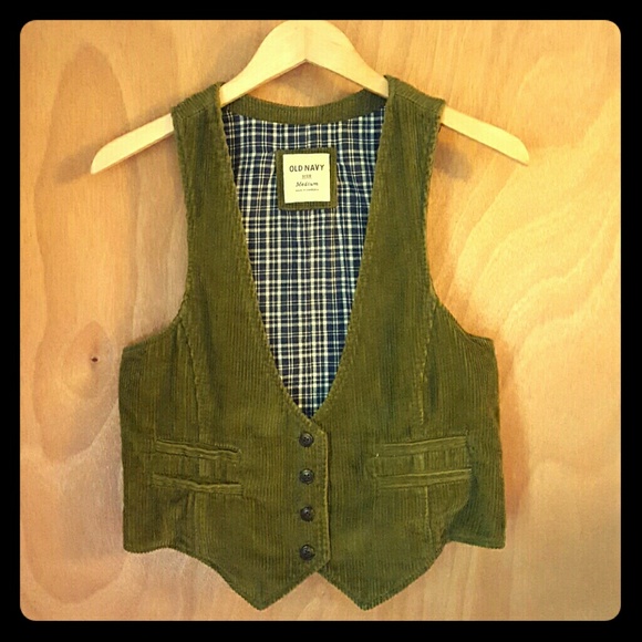 Green corduroy vest