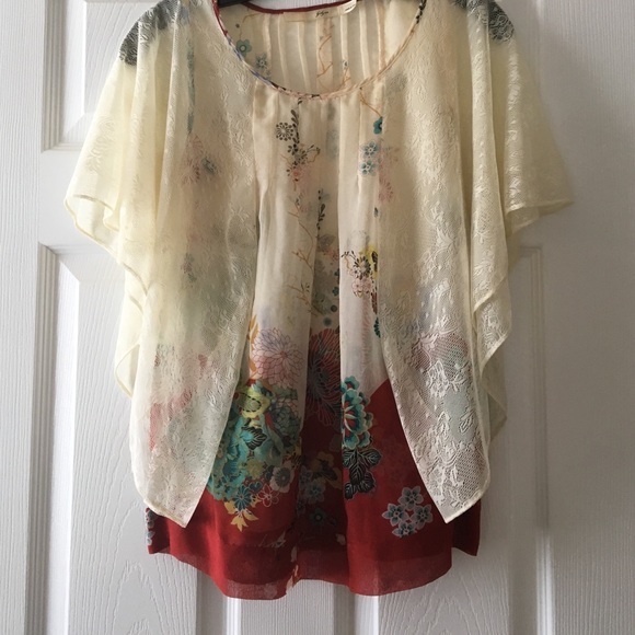 Beautiful blouse with lace overlay