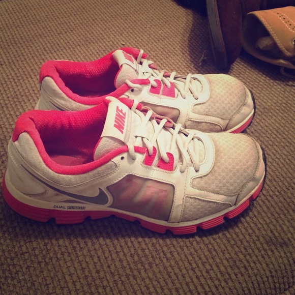 Pink and white Dual Nike Fusions