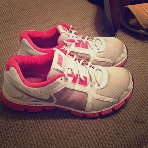 Pink and white Dual Nike Fusions