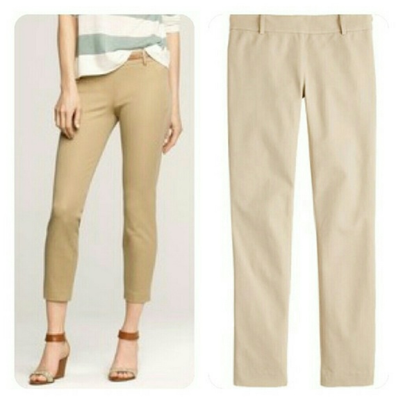 J Crew Minnie Crop Office Pants Khaki
