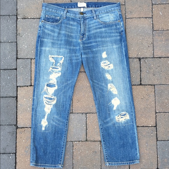 Current/Elliott Destroyed Boyfriend Jeans