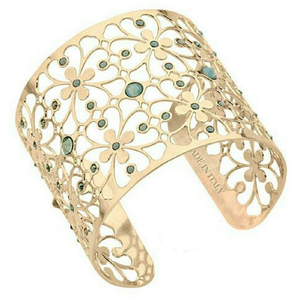Gold & Swarovski Crystal Bangle Bracelet BOCCADAMO - Picture 1 of 3