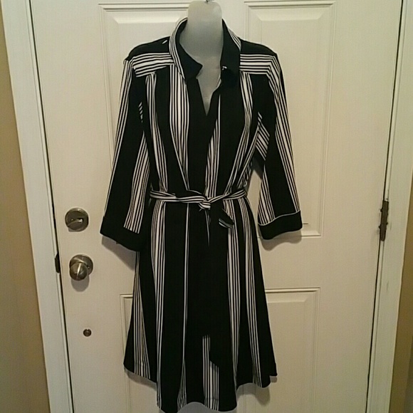 Black And White Pinstripe Dress