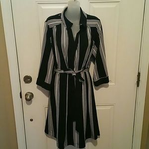Black And White Pinstripe Dress