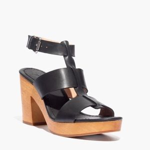 Madewell Irving platform sandals, Black 8.5