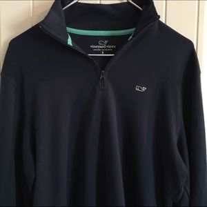New Vineyard vines Shep shirt 1/4 zipper Navy Blue