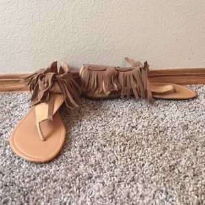 Fringed sandals