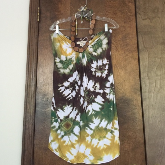 Tie dye halter summer dress - Size M