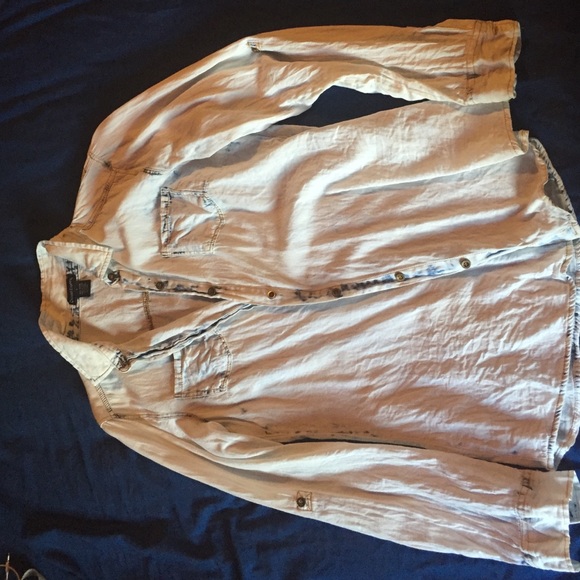 Cotton express white/blue long sleeve