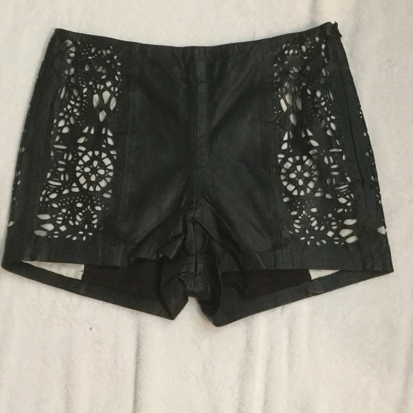 Leather shorts