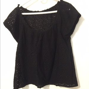Beautiful black eyelet lace blouse
