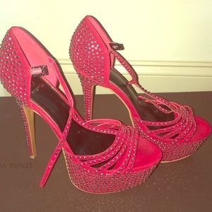 Beautiful Red Rhinestoned Stilletto