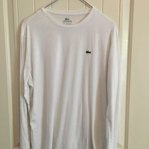 Lacoste white long sleeve alligator logo shirt