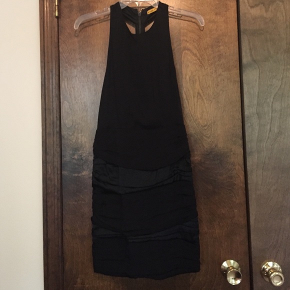 Alice and Olivia sexy black open back dress