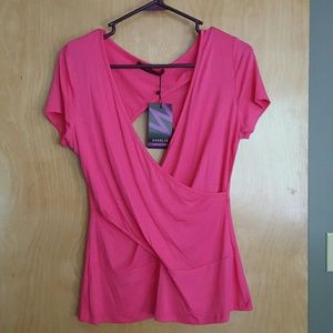 Wrap v neck T-shirt with a beautiful open back