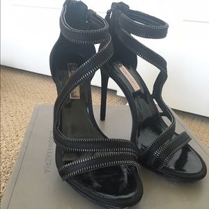 BCBG black strappy sandals