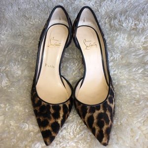 Christian Louboutin Leopard Iriza Pony Hair Heels