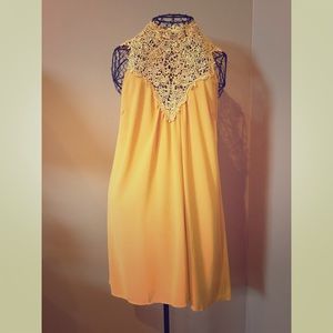 Mustard yellow chiffon dress